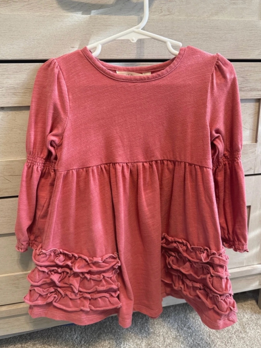 Matilda Jane Dusty Rose Long Sleeve Ruffle Tunic Dress